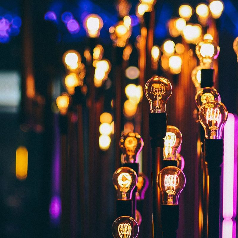 Light bulbs in the dark, SEO, Creative marketing, search engine optimization