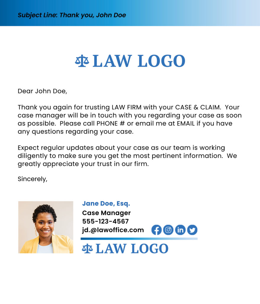 Email marketing example, free graphic for law firms, free graphic for attorneys